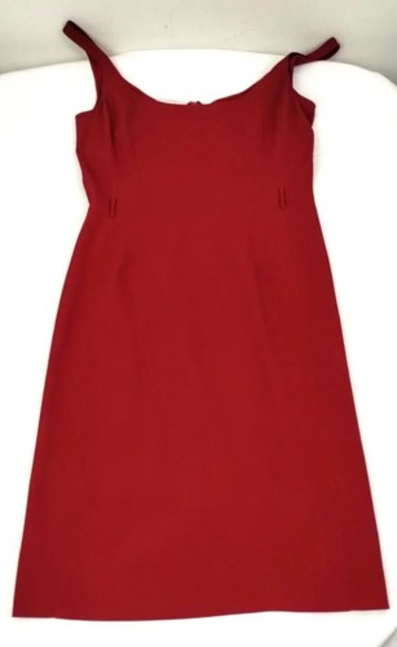 Prada Womens Contour Stretch Red A-Line Cocktail Sleeveless Dress Size 42